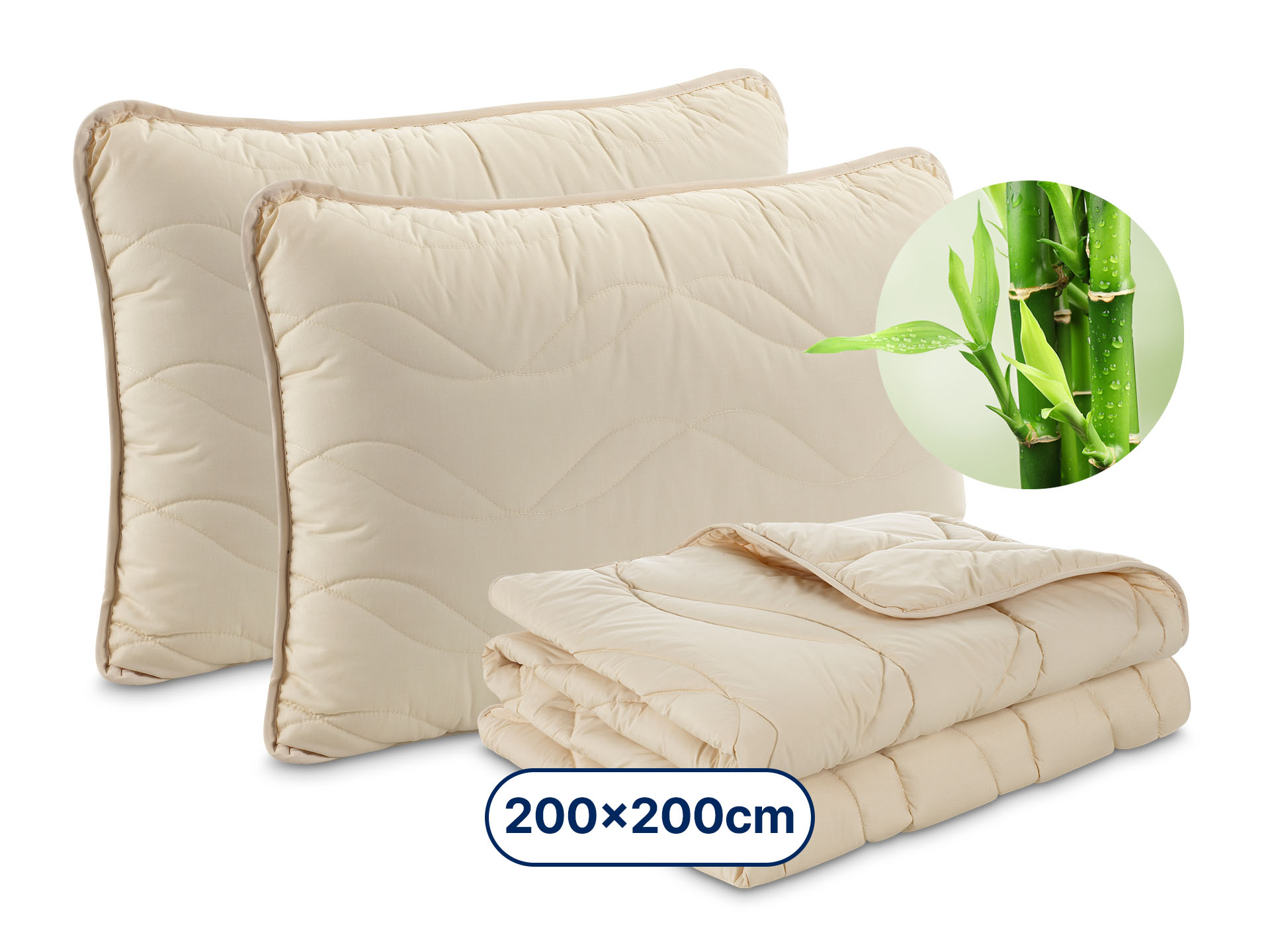 Dormeo Bamboo Classic jastuk (2x 50x70 cm) + Dormeo Bamboo Pokrivač (200x200 cm) 50x70 cm